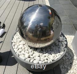 Large Eclipse Stainless Steel Sphere 50cm Water Feature Fountain Garden Outdoor