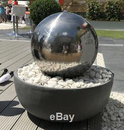 Large Eclipse Stainless Steel Sphere 50cm Water Feature Fountain Garden Outdoor