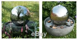 Large Eclipse Stainless Steel Sphere 50cm Water Feature Fountain Garden Outdoor