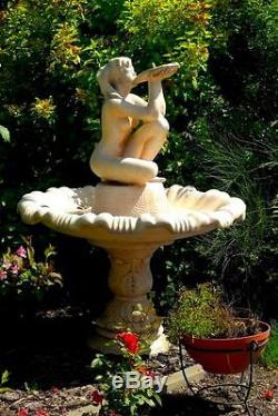 Large Garden Fountain Girl Drinking Water Stone Waterworks 159x130 cm