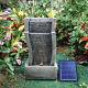 Large Led Solar Powered Outdoor Garden Water Feature Fountains Slabstone Statue