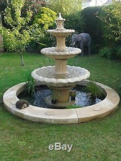 Large Laurel Pool Surround 3 Tiered Barcelona Water Fountain Garden Featur