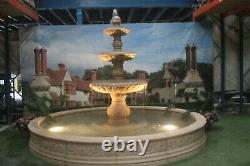 Large Mandarin Pool Surround 3 Tiered Dynasty Stone Garden Water Fountain Featur