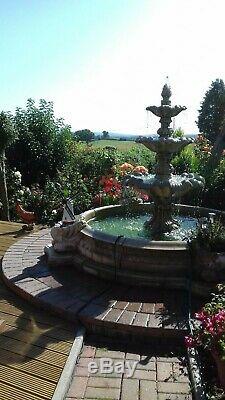 Large Neapolatin Pool Surround 3 Tiered Windsor Stone Garden Water Fountain