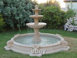 Large Neapolitan Pool Surround 3 Tiered Barcelona Stone Garden Water Fountain
