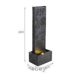 Large Outdoor Water Fountain Feature Statues LED Lights Mountain Rock Waterfall