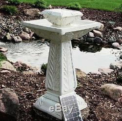 Large Solar Ornamental Outdoor Garden Fountain Water Feature Pond Bird Bath
