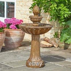 Large Solar Power Water Feature Garden Ornament Waterfall Fountain Bird Bath