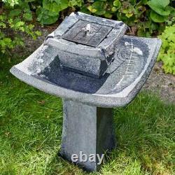 Large Solar Powered Water Fountain Outdoor Garden Feature Pagoda Bird Bath