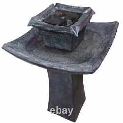 Large Solar Powered Water Fountain Outdoor Garden Feature Pagoda Bird Bath