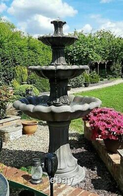 Large Stone 3 Tiered Barcelona Water Fountain Feature Garden Ornament