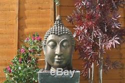 Large Stone Calming Buddha Head Water Fountain Statue Feature Garden Ornament