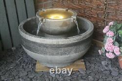 Large Stone Circulum Water Fountain Garden Ornament Patio Self Contained Feature