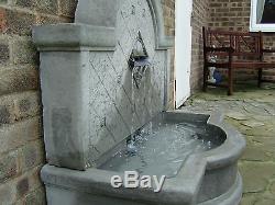 Large Stone Garden Outdoor Wall Water Fountain Feature Soalr Pump