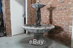 Large Stone Garden Water Fountain Feature 3 Grace Statue Outdoor Ornament