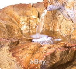 Leaf Cascade Water Feature Fountain with LED Lights Ambienté 56cm 250LPH Garden