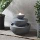 Light Grey Stacked Led Fountain Garden Water Feature 27cm Plug In Lights4fun