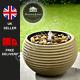 Light Up Ribbed Water Feature Natural Garden Decorative Fountain Free P&p