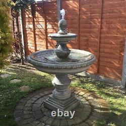 Limestone Large Regis 2 Tiered Water Fountain Feature Garden Ornament