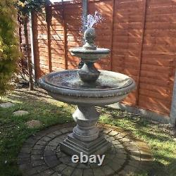 Limestone Large Regis 2 Tiered Water Fountain Feature Garden Ornament