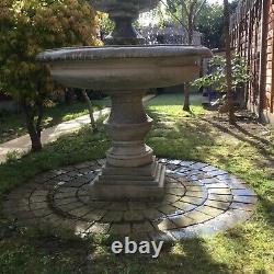 Limestone Large Regis 2 Tiered Water Fountain Feature Garden Ornament