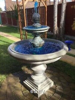 Limestone Large Regis 2 Tiered Water Fountain Feature Garden Ornament