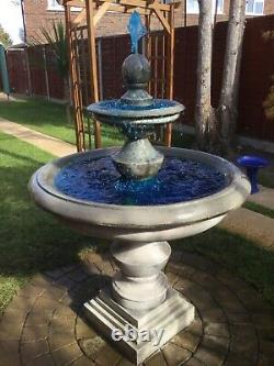 Limestone Large Regis 2 Tiered Water Fountain Feature Garden Ornament