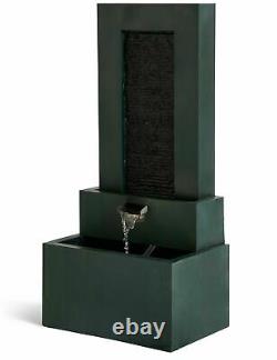 M&S Green Three Tier Garden Water Fountain Feature With Lights RRP £279