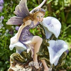 Magical Fairy Solar Water Feature Garden Fountain Statue Centrepiece Decoration