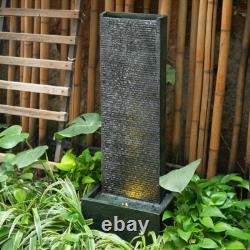 Mains Powered LED Waterfall Water Feature Outdoor Garden Fountain Landscaping UK