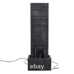 Mains Powered LED Waterfall Water Feature Outdoor Garden Fountain Landscaping UK