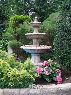 Medium Barcelona 5'9 3 Tiered Stone Outdoor Garden Fountain Water Feature