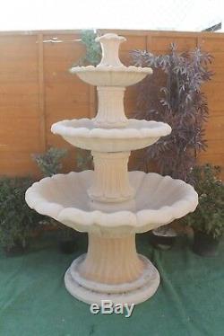 Medium Barcelona 5'9 3 Tiered Stone Outdoor Garden Fountain Water Feature