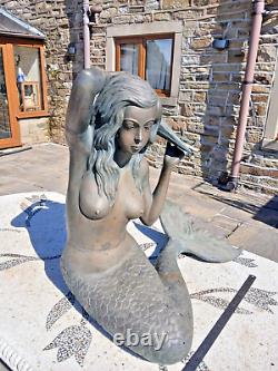 Mermaid Garden Fountain Bronze Water Feature Siren