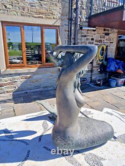 Mermaid Garden Fountain Bronze Water Feature Siren