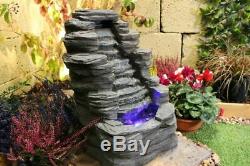 Mini Rock Fall Water Feature, Water fountain, with lights, Mains, Garden fountain