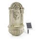 Modern Wall Mounted Water Fountain Garden Home Decor 200 L/ H Pump Led Lion Look