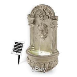 Modern Wall Mounted Water Fountain Garden Home Decor 200 L/ H Pump Led Lion Look