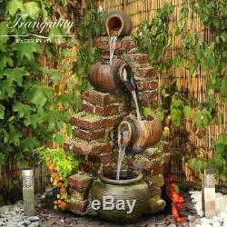 Moroccan Pots Traditional Garden Water Feature, Outdoor Fountain Great Value