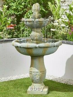 NEW BOXED LARGE 4ft Classical Springs 2 TIER GARDEN WATER FOUNTAIN Outdoor Mains