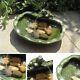 New Glazed Ceramic Water Feature Garden Green Frog Fountain Solar Power Sink