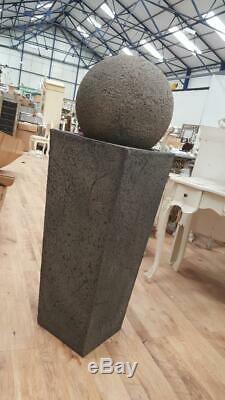 Natural Stone Effect WATER FEATURE WITH SPHERE BALL Fountain GARDEN