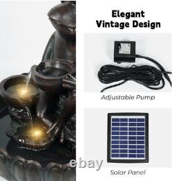 New Prince Frog Solar Water Fountain Garden Feature