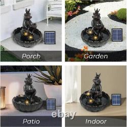 New Prince Frog Solar Water Fountain Garden Feature