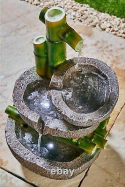 New Solar Bamboo Water Feature 47cm Garden Outdoor Decor OUTDOOR GARDEN FOUNTAIN