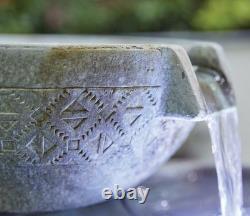 Oasis Stone-Effect LED Water Feature Tiered Garden Fountain