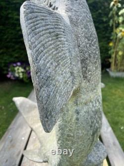 Old Cast Alloy Garden Water Fountain Leaping Fish Trout Salmon Large 90cm