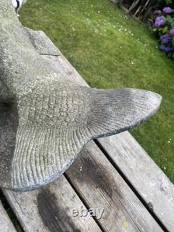 Old Cast Alloy Garden Water Fountain Leaping Fish Trout Salmon Large 90cm