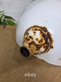 Old Vintage European French Enamel Metal Garden Water Fountain Wall Sink Planter