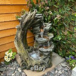 Open Crystal Falls Woodland Garden Water Feature, Outdoor Fountain Great Value